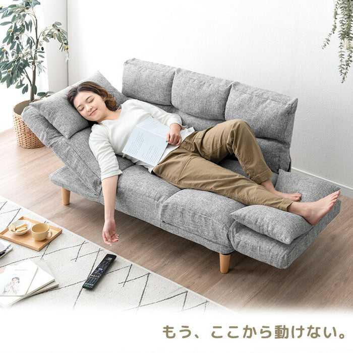 自在に寛ぐ ずぼらソファ 5点リクライニング 二人掛け コンパクト ソファ ロータイプ ソファベッド 一人暮らし〔15200119〕