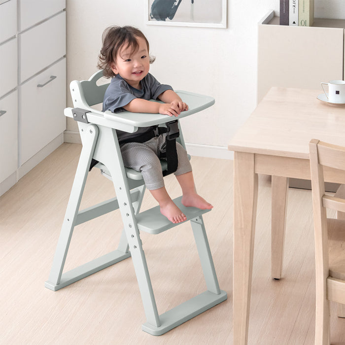 折りたたみ ベビーチェア 天然木 テーブル 立ち上がり防止 ベルト 持ち運び 高さ調整 足置き 折りたたみ式 ハイチェア〔49600342〕