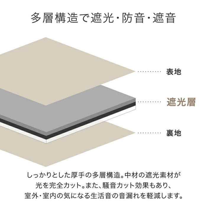 【遮光カーテンのみ】1cm単位で選べる 完全遮光 オーダーカーテン 2枚セット 日本製 遮光カーテン〔22700081〕