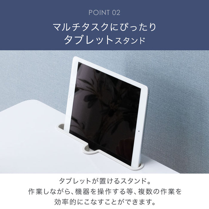 片手でワンタッチ 昇降デスク 角度高さ調整 コンパクト ガス圧式 伸縮 キャスター付き〔45400111〕