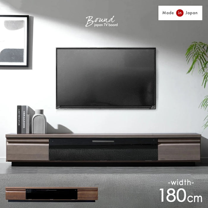 幅180㎝ テレビ台 ローボード 国産 完成品 ローボード 収納【超大型商品】 〔49100111〕
