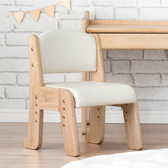 現役ママが考えた キッズチェア 天然木 座面スライド 高さ調節 4段 ロータイプ 木製 リビング学習〔49600314〕