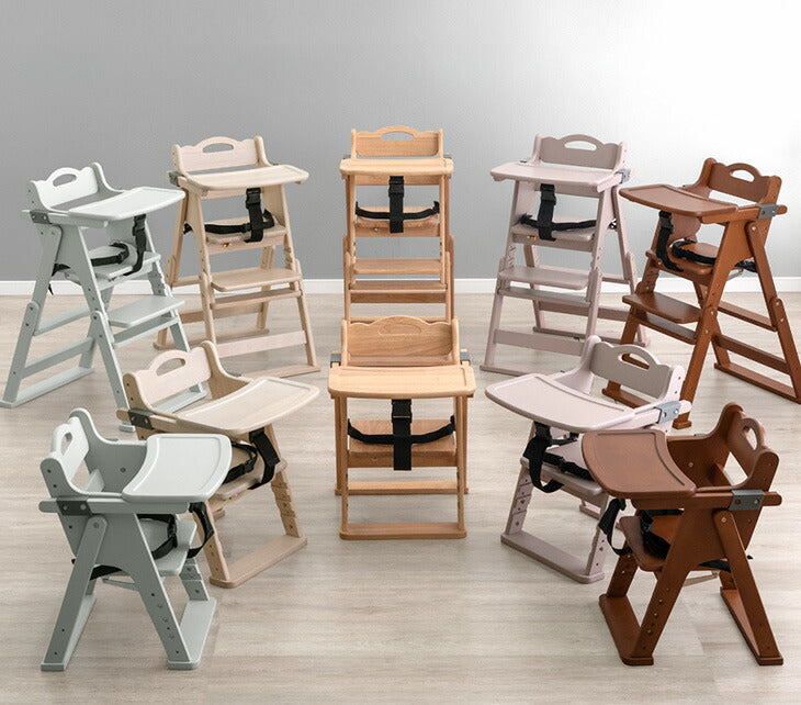 2WAYハイ&ロー ベビーチェア 天然木 テーブル 折りたたみ 持ち運び 〔49600343〕