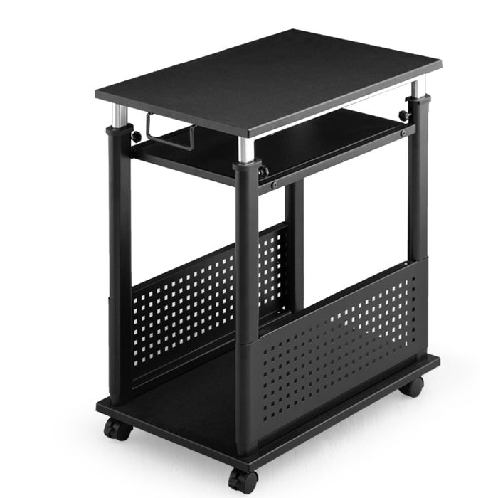 置くだけL字デスク化! 昇降式 サイドワゴン 昇降式72~120cm PCワゴン オフィスラック 〔56800053〕