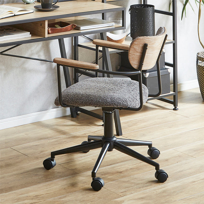 肘付 昇降 デスクチェア キャスター付 高さ調節 PC オフィス コンパクト 在宅ワーク  おしゃれ シンプル 北欧〔23570211〕