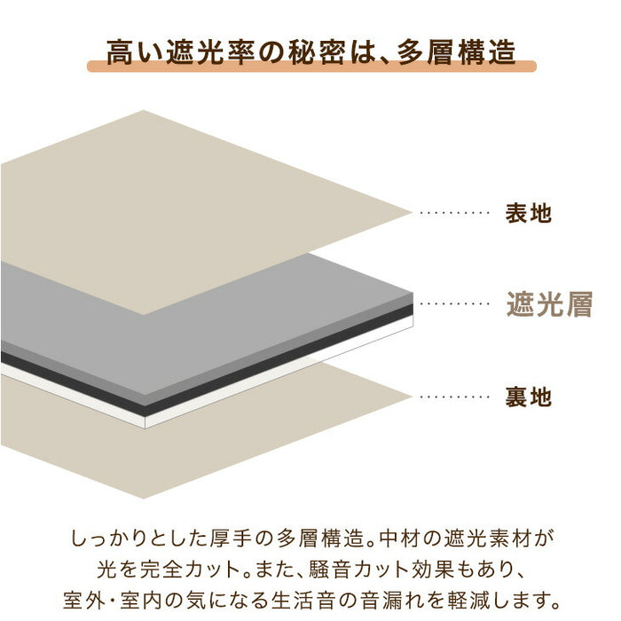 【幅100×丈178cm】完全遮光 カーテン 2枚セット 断熱 キルト裏地付き ドレープカーテン タッセル 既成 遮光 1級〔86500045〕