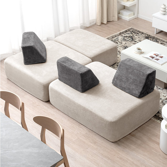 洗える カバーリング アイランドソファ ポケットコイル 3人掛け 背もたれ オットマン付き  L字 おしゃれ〔99900414〕