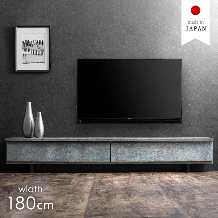 幅180cm 石目調 国産 完成品 テレビ台 ロータイプ 〔24900086〕