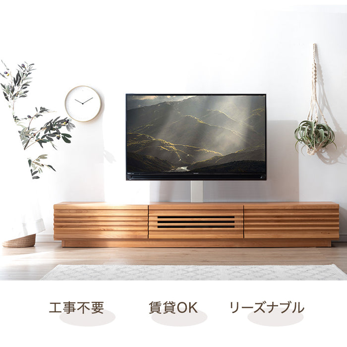 “置かない” テレビスタンド 完成品 日本製 上下/左右 首振り 32~65インチ対応  壁寄せ 【超大型商品】〔33010228〕