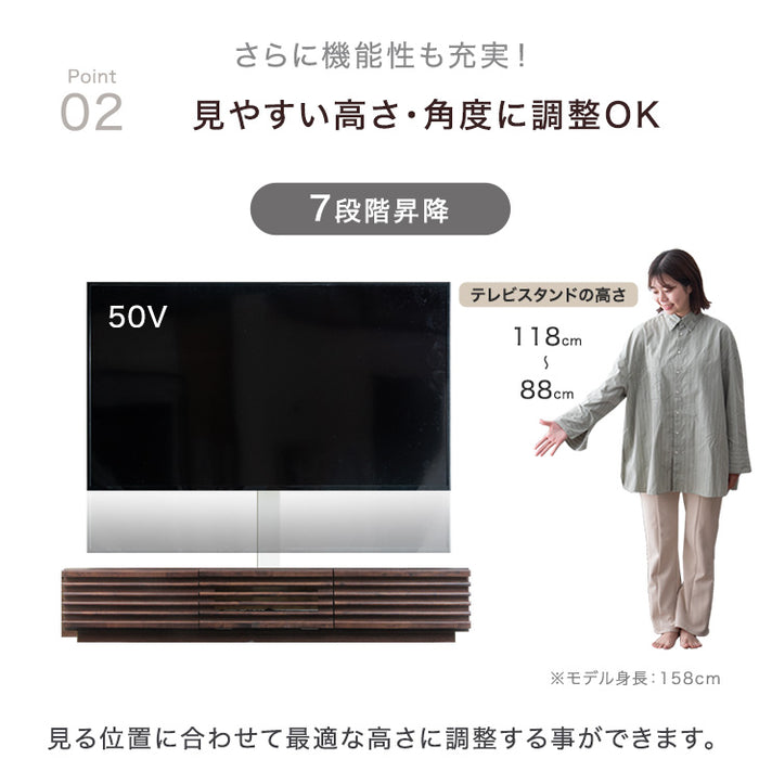 “置かない” テレビスタンド 完成品 日本製 上下/左右 首振り 32~65インチ対応  壁寄せ 【超大型商品】〔33010228〕