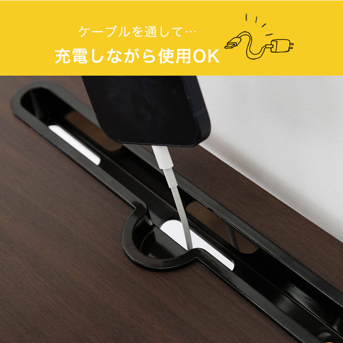 片手でワンタッチ 昇降デスク 角度高さ調整 コンパクト ガス圧式 伸縮 キャスター付き〔45400111〕