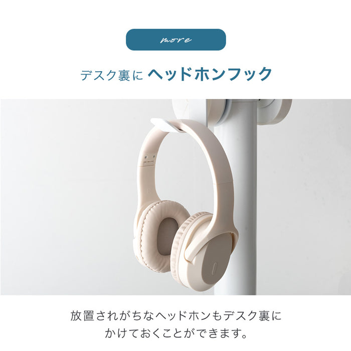 片手でワンタッチ 昇降デスク 角度高さ調整 コンパクト ガス圧式 伸縮 キャスター付き〔45400111〕