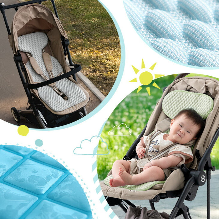 現役ママが考えた 冷感ベビーカーシート 洗える 接触冷感 熱中症対策 冷たい ベビーシート チャイルドシート〔85000009〕