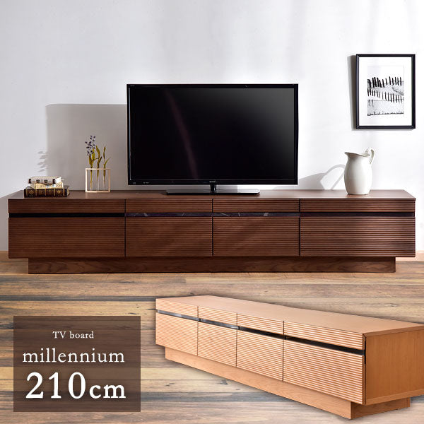 幅210cm 完成品 アルダー 無垢 テレビ台 木製 TV台【搬入設置込み】【超大型商品】〔71020053〕