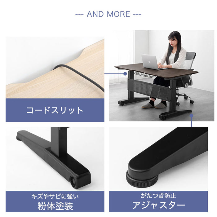 小柄さん専用! スタンディングデスク 幅120 デスク 高さ 62~98cm 楽々ワンタッチ昇降〔45400049〕