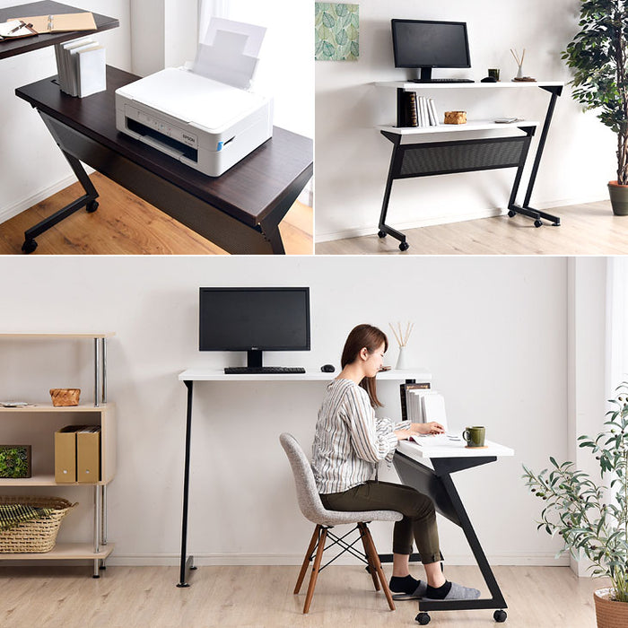 スタンディングデスク L字 3way 回転式 パソコンデスク 机 シンプル 北欧 オフィス〔56800003〕