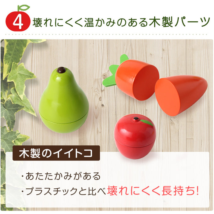 現役ママが考えた木製おままごとセット 12点 【マグネット埋め込み式で安全】 〔65700001〕