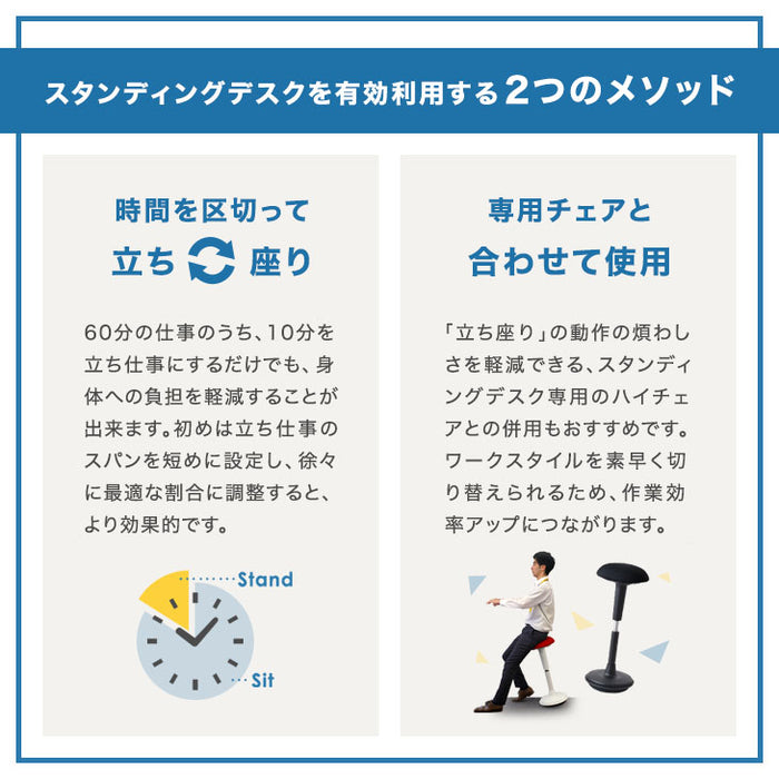 スタンディングデスク L字 3way 回転式 パソコンデスク 机 シンプル 北欧 オフィス〔56800003〕