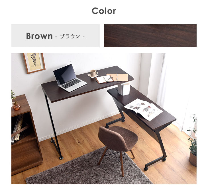 スタンディングデスク L字 3way 回転式 パソコンデスク 机 シンプル 北欧 オフィス〔56800003〕
