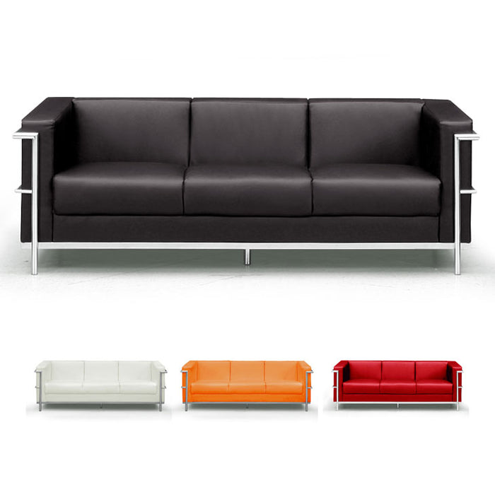 3人掛け ソファ ル・コルビジェ LC2 デザイナーズ ソファー Le Corbusier リプロダクト ジェネリック家具【超大型商品】〔33010023〕