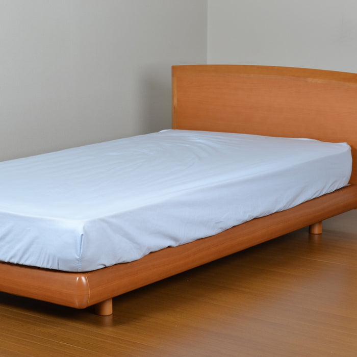 ボックスシーツ シングル 100×200cm ブルー 日本製 綿100% BOXシーツ 打ち込み68×68金巾生地 洗える コットン 10~25cmマチのマットレスに対応 〔14510224〕