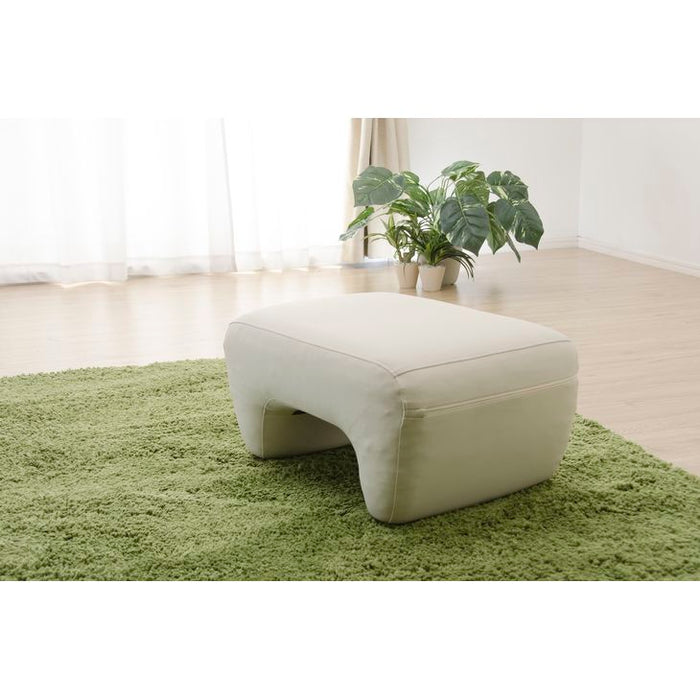 日本製 オットマン スツール アイボリー オットマン レザー 足置き 1人掛け 北欧 おしゃれ sofa モダン ミッドセンチュリー シンプル リビング ソファ オットマン 国産 〔44030121〕