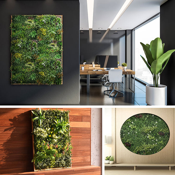 100×100cm 2枚セット フェイクグリーン 壁掛け〔50900072〕