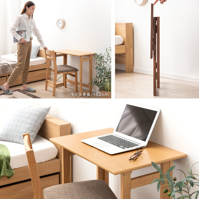 折り畳みデスク チェア セット 木製 完成品〔54900004〕