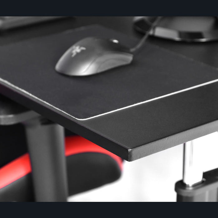 幅120cm 昇降式ゲーミングデスク 電源タップ収納付き ヘッドホンフック CYBER-GROUND パソコンデスク オフィスデスク テレワーク 在宅〔56800011〕