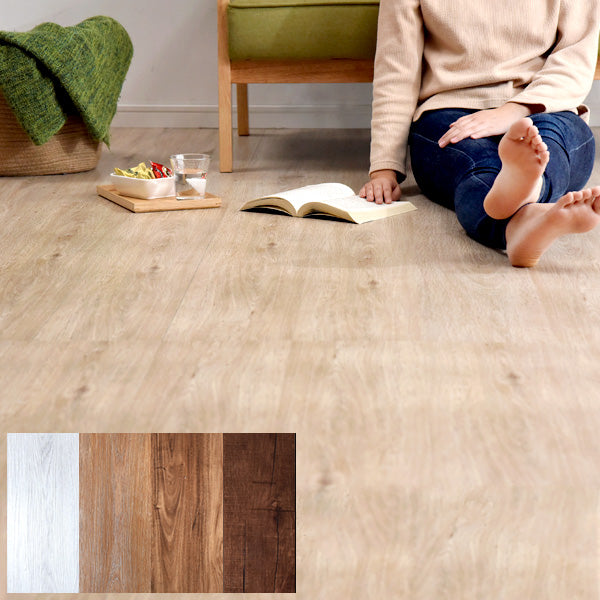 6畳分 フロアタイル はめ込み式 48枚入り 賃貸OK 床暖房対応 木目調〔57300003〕