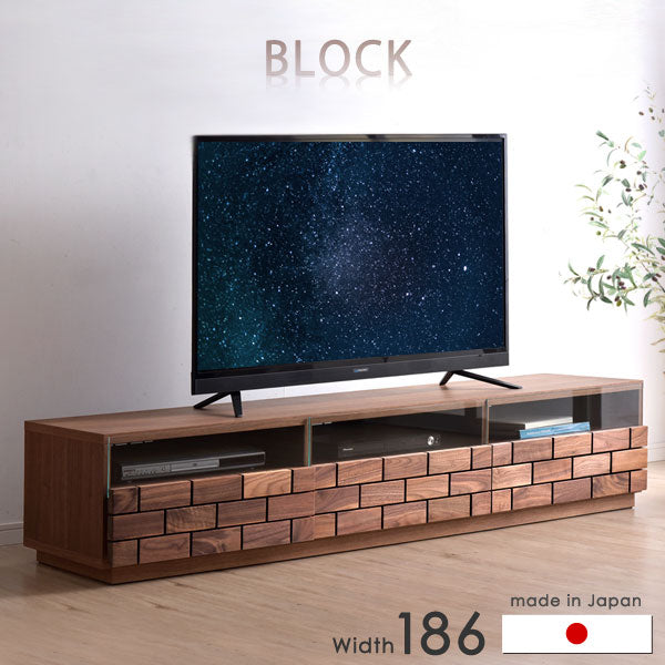 幅186cm 国産 完成品 テレビ台 ウォールナット【超大型商品】〔59700025〕