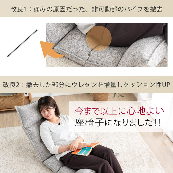 リクライニング座椅子 14段ギア 低反発 コンパクト オールシーズンOK! ファブリック  ダリアン生地〔65170001〕