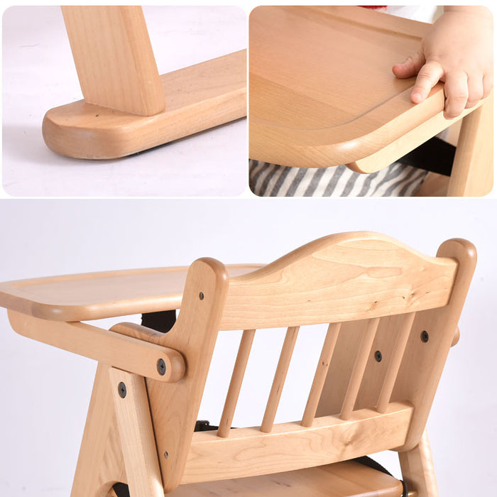 ベビーチェア 完成品 折りたたみ 高さ調整 木製 子供椅子 ハイチェア キッズチェア〔65400001〕