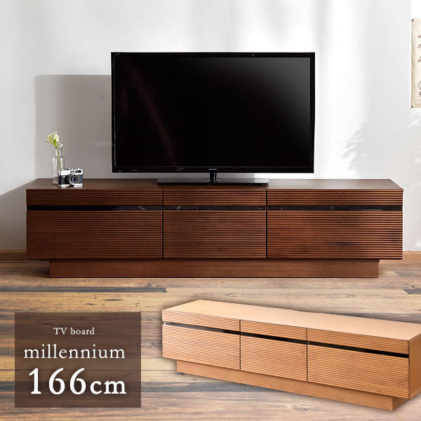 幅166cm テレビ台 アルダー無垢 完成品【超大型商品】〔71020052〕