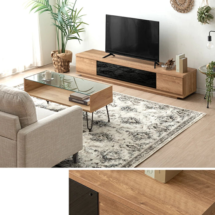 [幅180cm]国産 完成品 木目調 テレビ台 ロータイプ *GOD-TG*  【超大型商品】 〔01070306〕