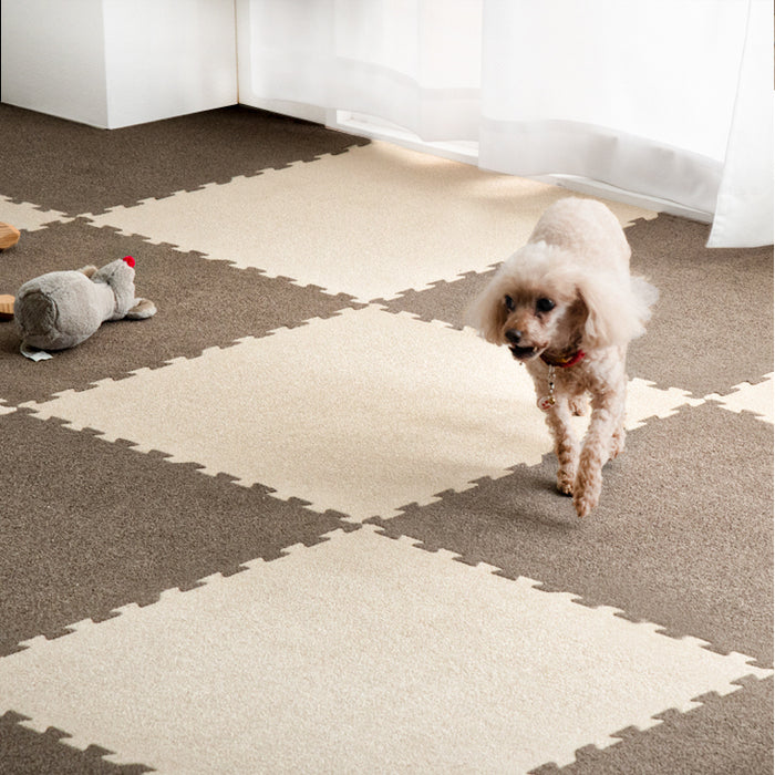 6畳］洗える すべりにくい 起毛 ペットマット 大判 59cm 32枚 フロア