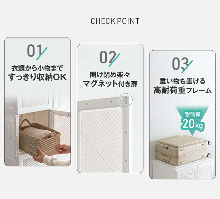 新発売記念プライス】[幅69cm] 折りたたみ ワードローブ 扉付き