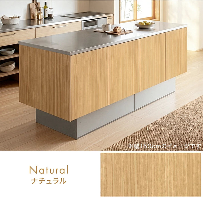 ［幅120］ キッチンカウンター アイランドキッチン 両面収納 日本製 大川家具 作業台 おしゃれ 食器棚【玄関渡し】【超大型商品】〔01700010〕