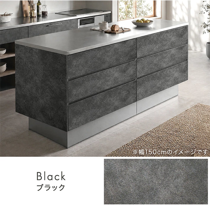 ［幅120］ キッチンカウンター アイランドキッチン 両面収納 日本製 大川家具 作業台 おしゃれ 食器棚【玄関渡し】【超大型商品】〔01700010〕