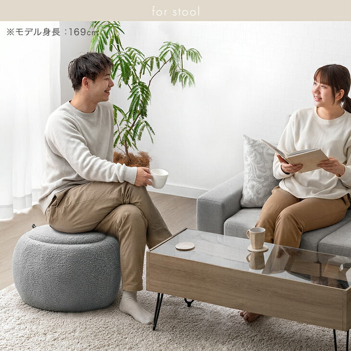 収納付き スツール ファブリック コンパクト クッション 腰掛け 椅子