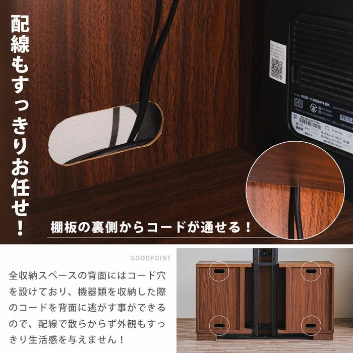 [幅120cm] サイドボード テレビスタンド専用 キャビネット ラック 収納 石目調 薄型【超大型商品】〔07100000〕