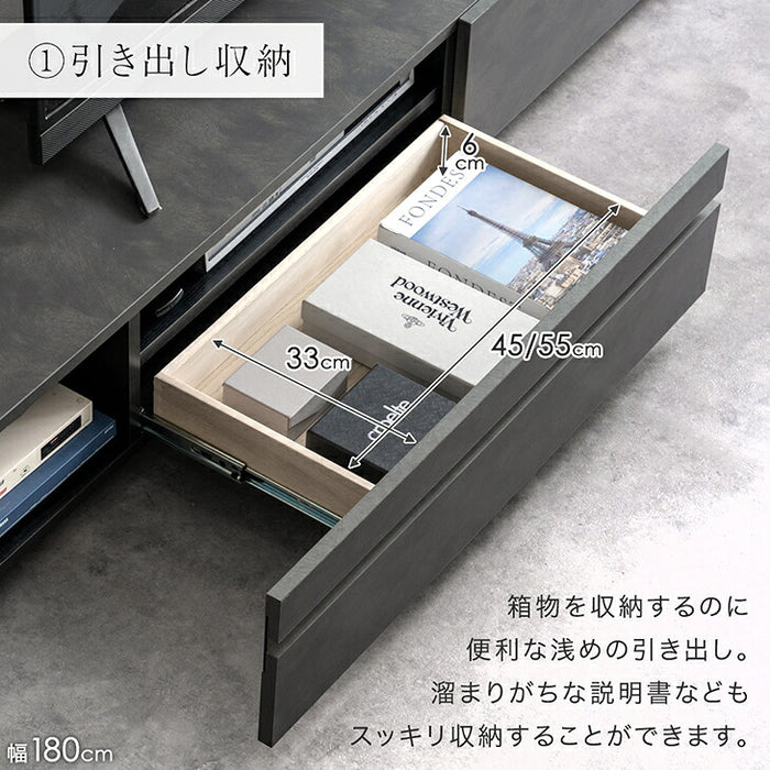 【新発売記念プライス】［幅180cm］テレビ台 完成品 木製 ロータイプ  収納【超大型商品】〔07100014〕