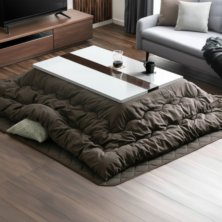 テーブル+掛布団+敷布団］ハイグロス天板 105×75cm 速暖2秒！600W