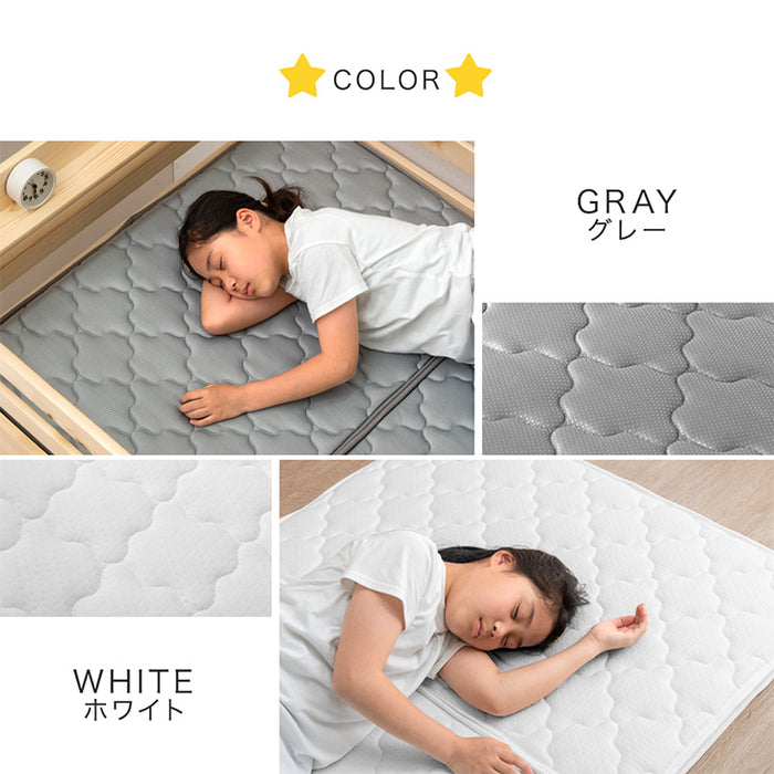 ［お得セット］［シングル＆キング対応］天然木 二段ベッド パームマットレスセット 耐荷重500kg 分離可能 はしご lロータイプ すのこ 【超大型商品】〔49610264〕
