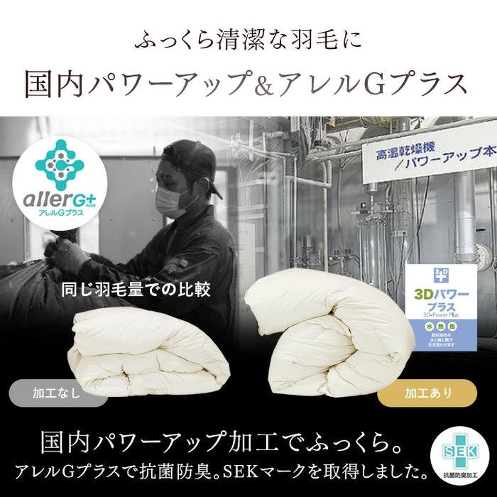 《シリーズ累計40万枚突破》［シングル］羽毛布団 増量1.2kg ホワイトダックダウン93％ 日本製 CILゴールドラベル 30マスキルト 400dp以上〔10119058〕