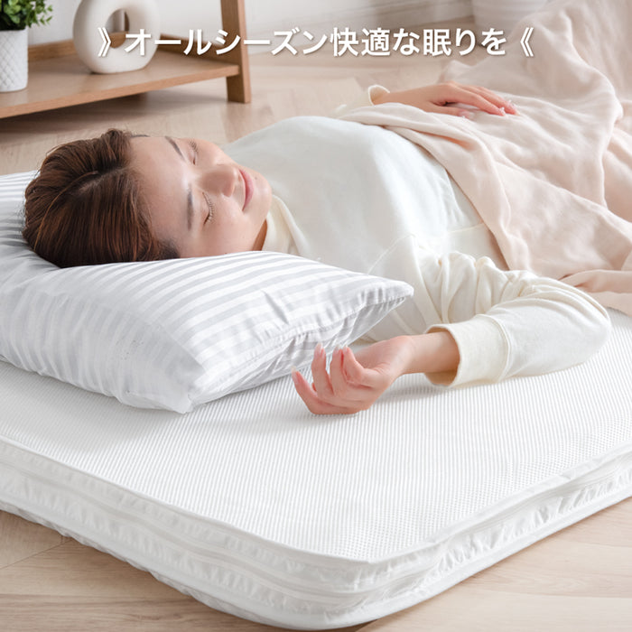 [シングル]中芯まで超防ダニ仕様 高反発マットレス 全部洗える メッシュ 通気性 リバーシブル〔10119026〕