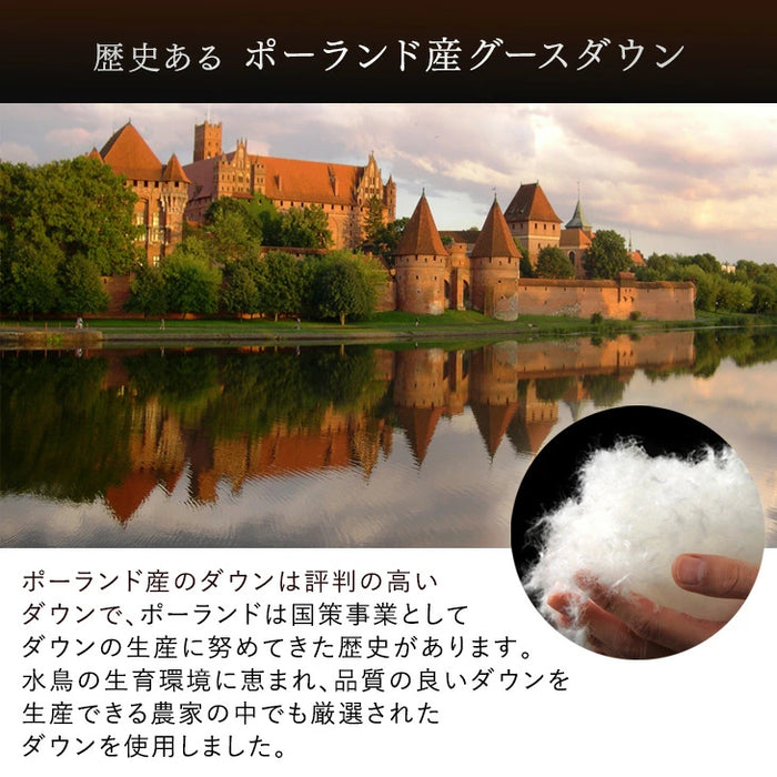 【BF限定プライス】[シングル] 女神の羽毛布団 増量1.2kg ポーランド産 マザーグース グースダウン 95％ 超長綿 60サテン 440dp以上 日本製〔10119045〕