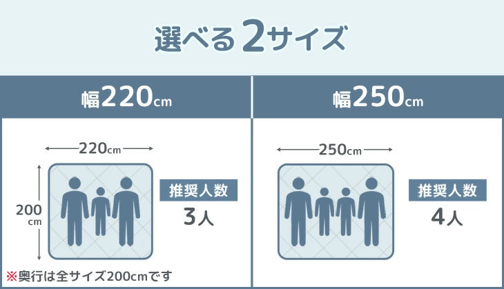 ［幅220cm］ファミリー敷布団 日本製 カバー付 ワイドサイズ  厚8cm 防ダニ 抗菌 防臭 ファミリーサイズ〔10419016〕