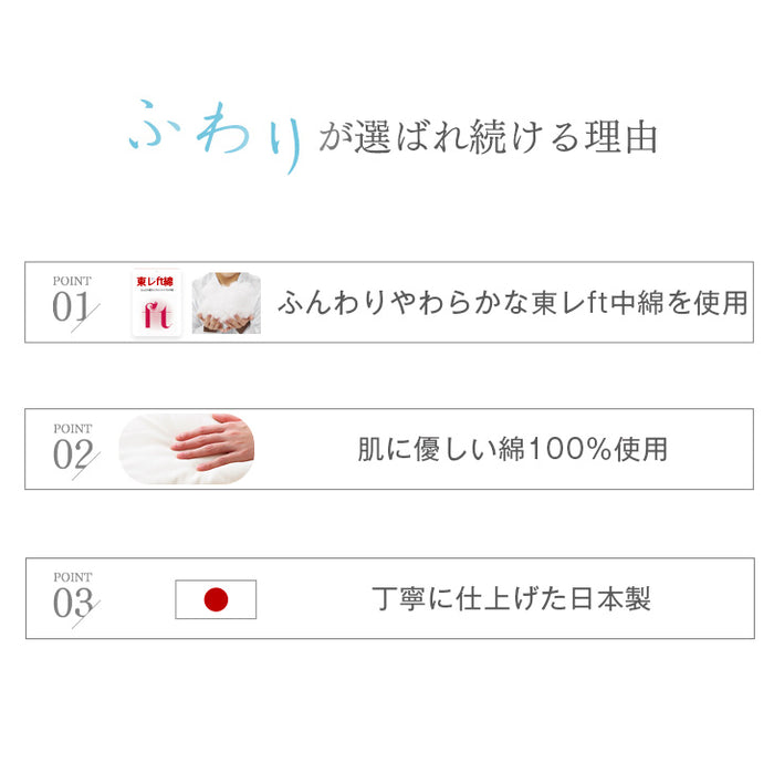 [ダブル ] 羽毛タッチ 肌掛け布団 日本製 東レftα 夏 夏用 布団〔10419033〕