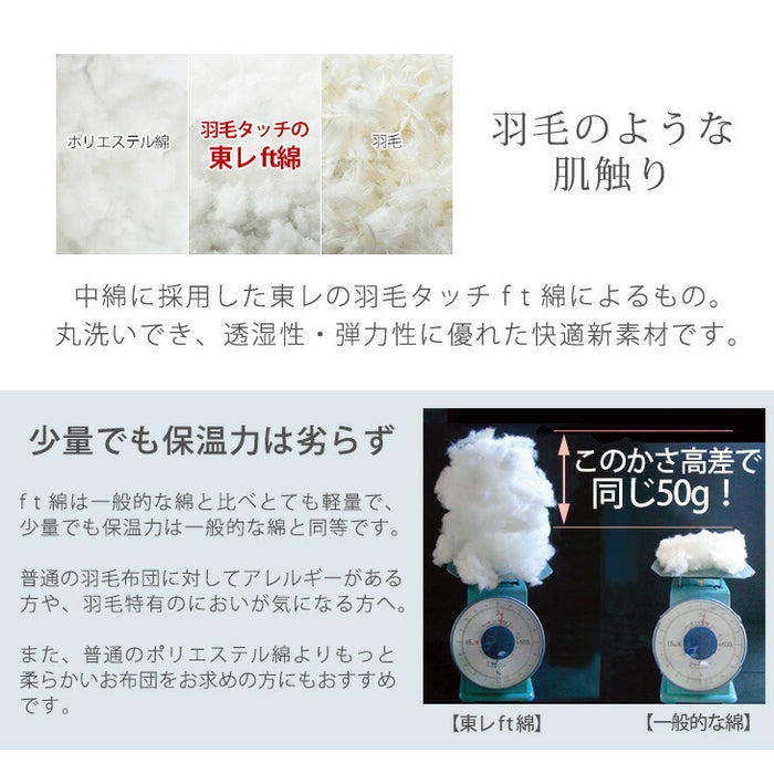 [ダブル ] 羽毛タッチ 肌掛け布団 日本製 東レftα 夏 夏用 布団〔10419033〕